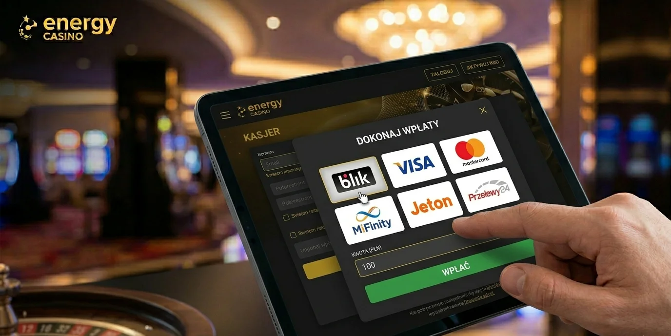 Energy casino BLIK, Visa i Mastercard w panelu wpłat
